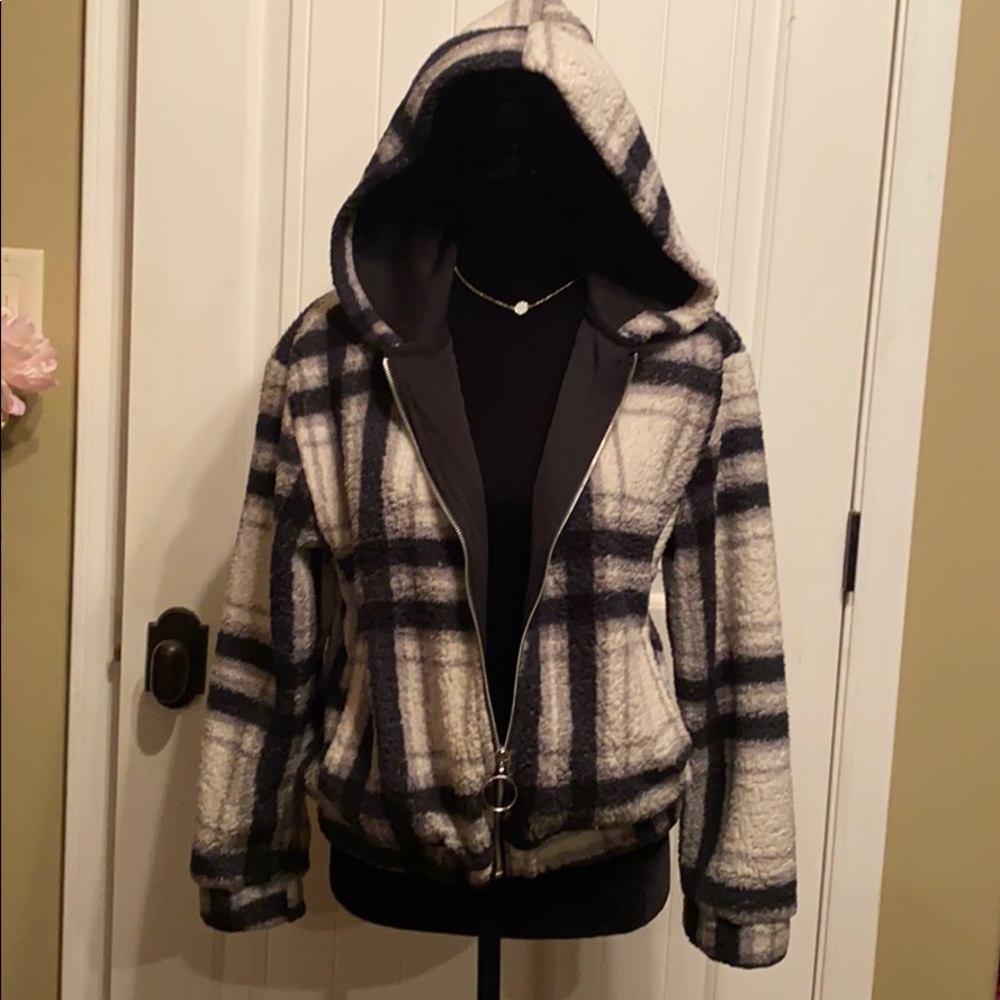 Pink Plush Hooded Jacket
